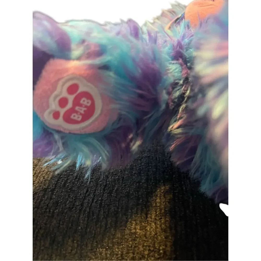 Build-A-Bear Workshop Purple Blue Fluffy Stripe Sloth Plush Stuffed Animal 14